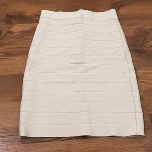 Bebe Cream White Bandage Skirt XS
